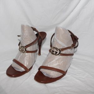 Gucci emblem strappy heels
